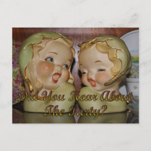 "Klatsch"-Mädchen Party laden ein Postkarte