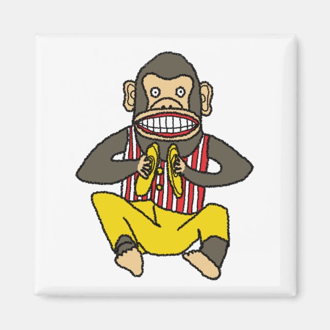 Klatschen von Affen, Vintages Windspielzeug Magnet (Vorne)