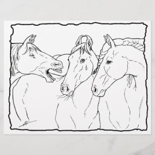 Klatschende Pferde - Farbseite.