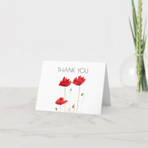 Klatschmohn Blumen 1. Erster Geburtstagsparty Dank Dankeskarte