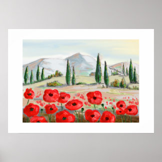 Klatschmohn feiert rote Blumen. Poster