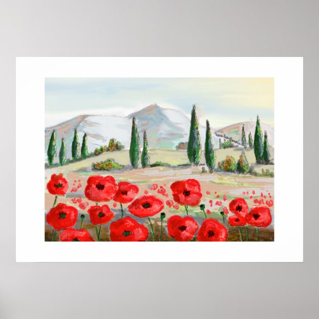 Klatschmohn feiert rote Blumen. Poster (Vorne)