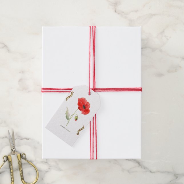 Klatschmohn Geschenkanhänger (Mit Garn)