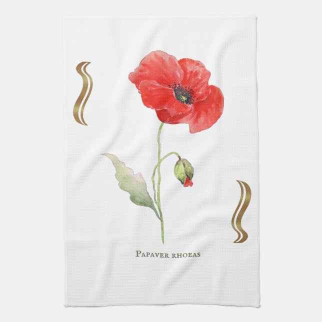 Klatschmohn Geschirrtuch (Vertikal)