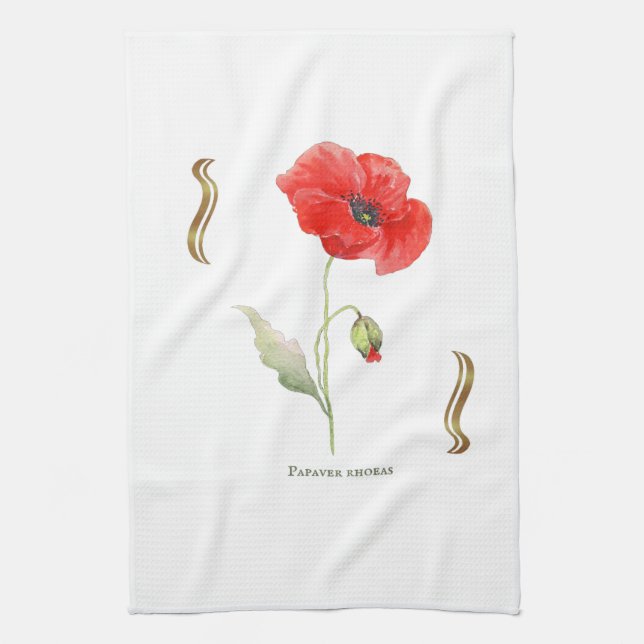 Klatschmohn Geschirrtuch (Vertikal)