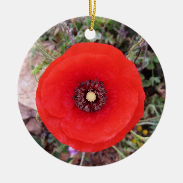 Klatschmohn Keramik Ornament (Vorne)