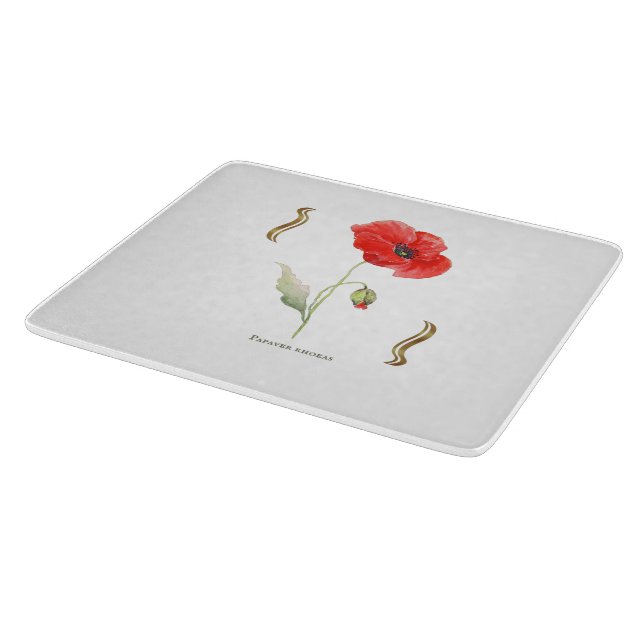 Klatschmohn Schneidebrett (Ecke)