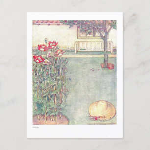 Klatschmohn-Vintage-Kinderillustrations-Postkarte Postkarte