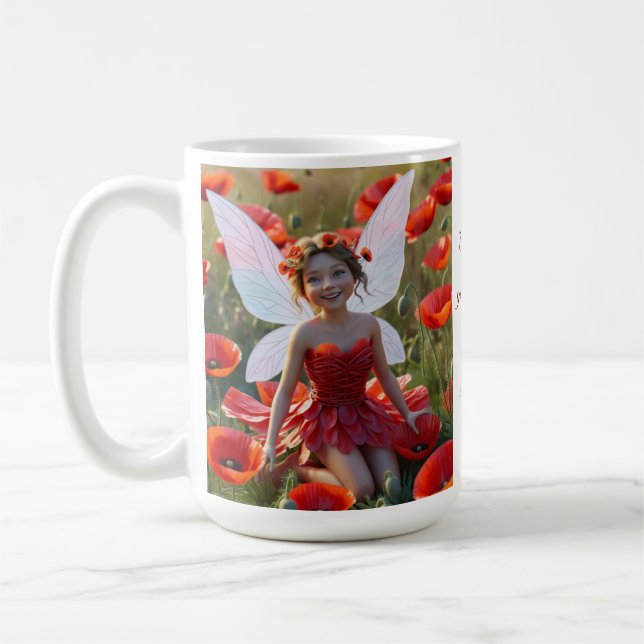 Klatschmohnblumen Fee  Kaffeetasse (Links)