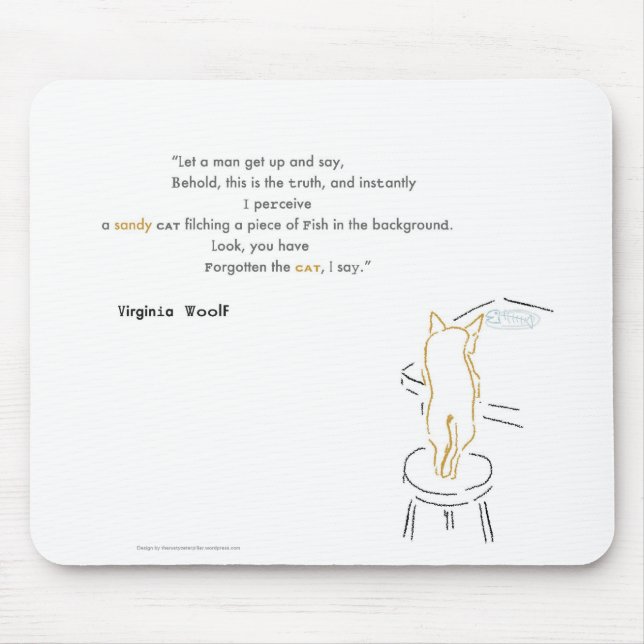Klauende Katze Virginias Woolf Mousepad (Vorne)