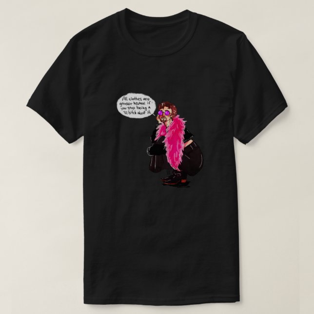 Klaus Hargreeves ALL CLOTHES SIND GENDER NEUTRAL C T-Shirt (Design vorne)