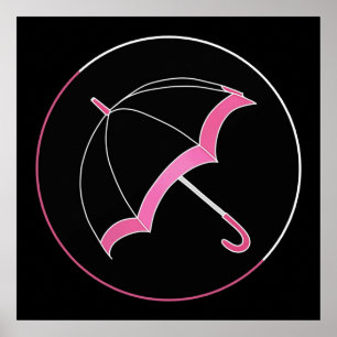 Klaus Hargreeves Pink Umbrella Black Poster