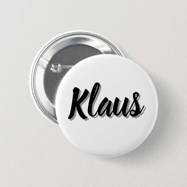 Klaus Männer Name, Button (Vorne & Hinten)