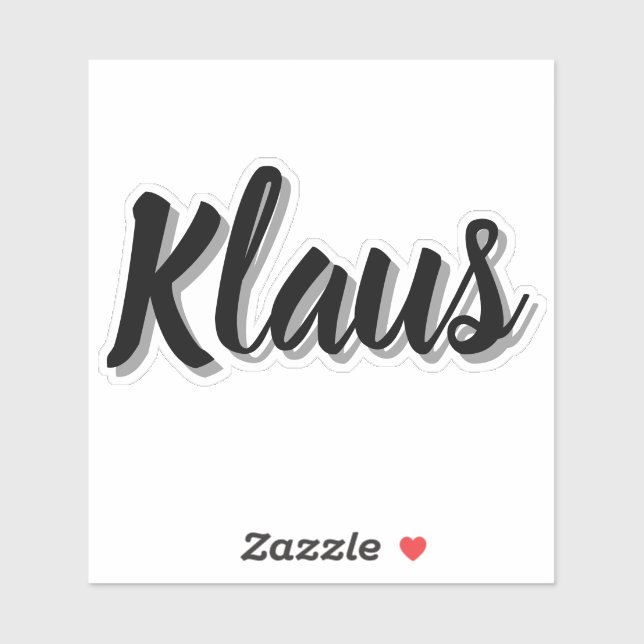 Klaus Mens Name, Aufkleber (Blatt)