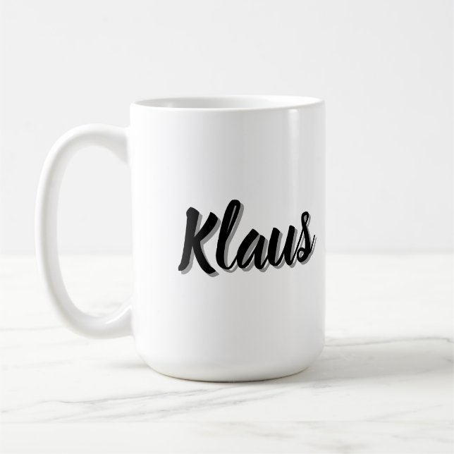 Klaus Mens Name, Kaffeetasse (Links)