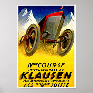 Klausen Race ~ Vintage Kfz-Werbung Poster