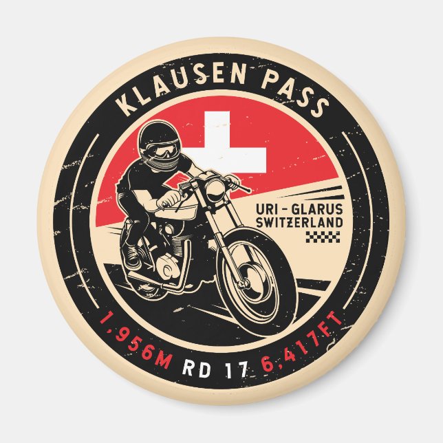 Klausen | Schweiz | Motorrad Magnet (Vorne)