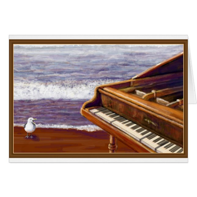 Klavier am Strand (Vorderseite (Horizontal))
