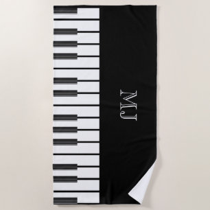 Klavier befestigt MIT MONOGRAMM Akkordweltmusik Strandtuch