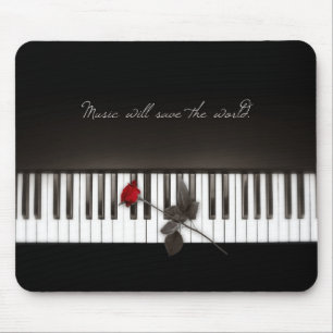 Klavier befestigt Rosen-Musik-Liebhaber mousepad