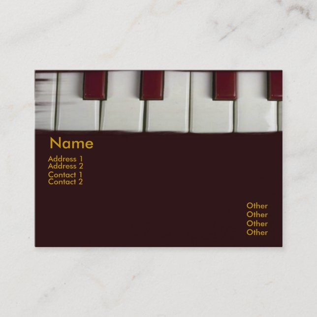 Klavier befestigt Visitenkarte (Vorderseite)