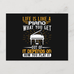 Klavier - Das Leben ist wie ein Klavier Postkarte