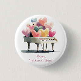 Klavier der Liebesherzen Valentinstag Button