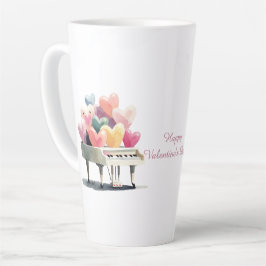 Klavier der Liebesherzen Valentinstag Milchtasse