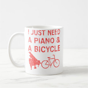 Klavier Fahrrad  Fahrrad Klavierspieler Radfahrer  Kaffeetasse