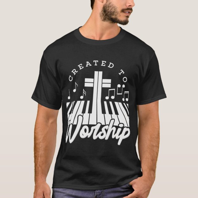 Klavier für einen Christlichen Pianisten und Piani T-Shirt (Vorderseite)