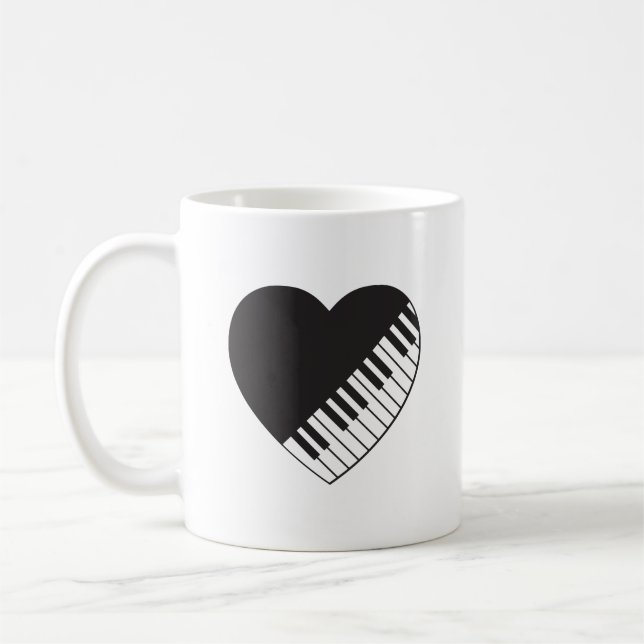 Klavier-Herz-Kaffee-Tasse Tasse (Links)