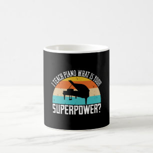 Klavier - Ich unterrichte Klavier. Ihr Super-Power Kaffeetasse