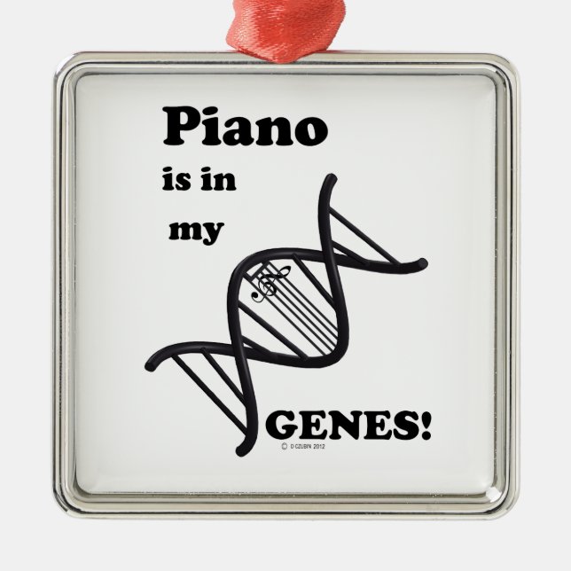 Klavier in meinen Genen Silbernes Ornament (Vorne)