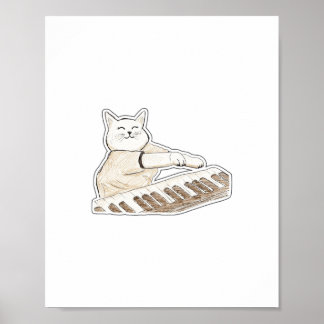 Klavier Katze Poster