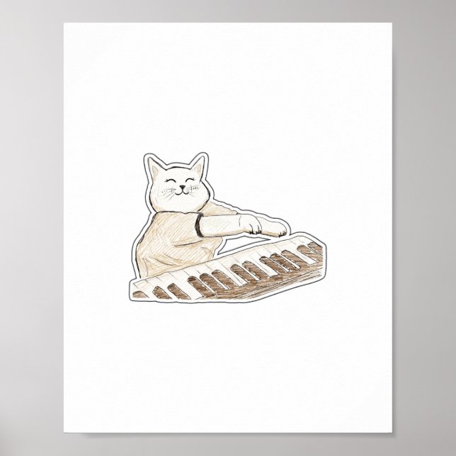 Klavier Katze Poster (Vorne)