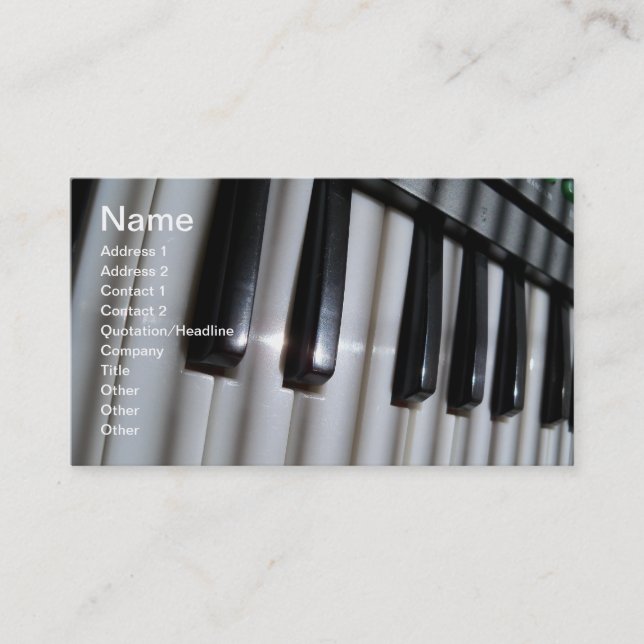 Klavier Keyboard Music Profile Business Card Music Visitenkarte (Vorderseite)