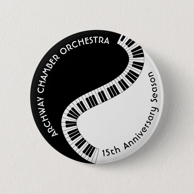 Klavier Keyboard Music Teacher School Orchestra Button (Vorderseite)