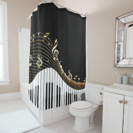 Klavier Keys Music Wave Duschvorhang