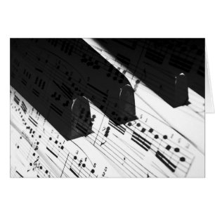 Klavier Keys&Notes leere Gruß-/Anmerkungs-Karte