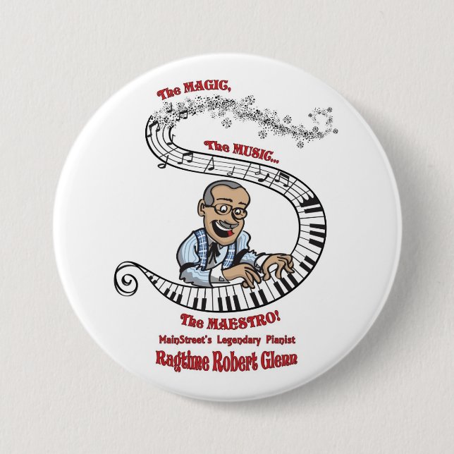 Klavier-Knopf Ragtime-Roberts MainStreet Button (Vorderseite)