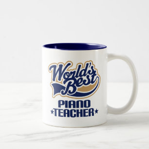 Klavier-Lehrer-Geschenk Zweifarbige Tasse