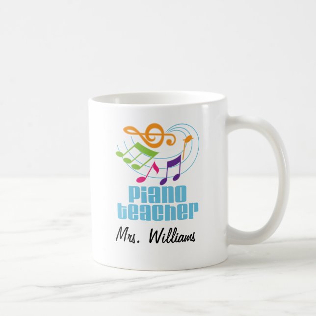 Klavier-Lehrer-personalisiertes Musik-Geschenk Kaffeetasse (Rechts)