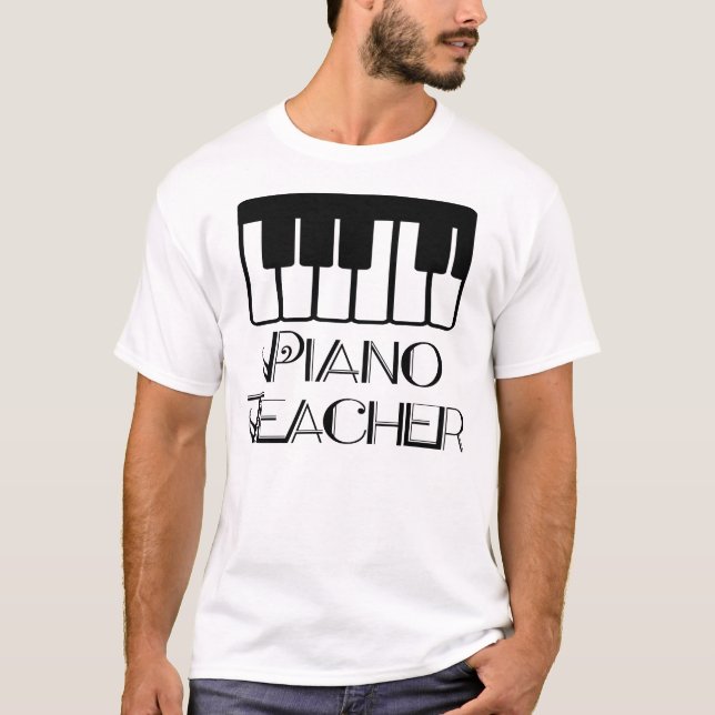 Klavier-Lehrer-Tastatur-Musik T-Shirt (Vorderseite)