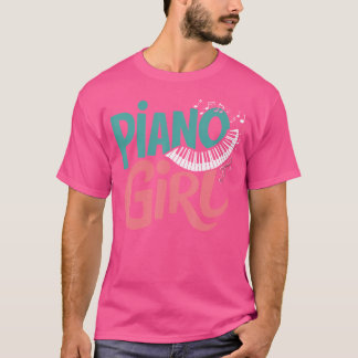 Klavier Mädchen Pianistin Musik Klein Schwarz T-Shirt