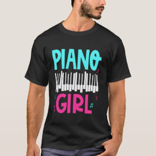 Klavier Mädchen Pianistin Pino Liebhaber Musiklehr T-Shirt