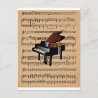 Klavier ~ mit Notenhintergrund