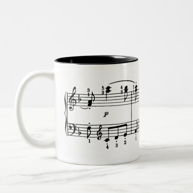 Klavier-Musik-Kaffee-Tasse Zweifarbige Tasse (Links)