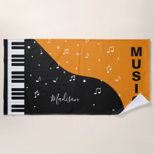Klavier-Musik-Name-Badetuch Strandtuch