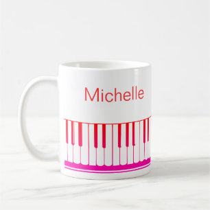 Klavier Musik Noten Schrift Name Schwarz Weiß Kaffeetasse