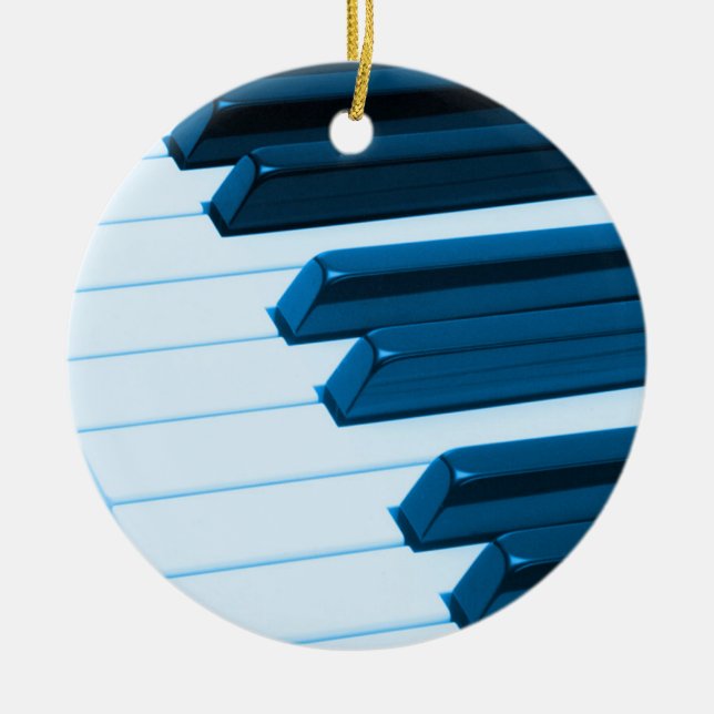 Klavier-oder Organ-Schlüssel-Weihnachtsverzierung Keramik Ornament (Vorne)